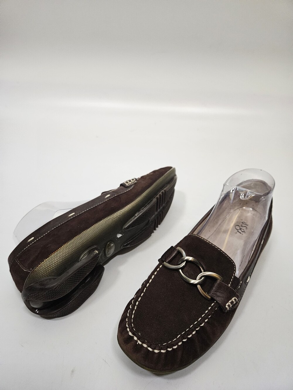 ASGI LADIES BROWN SUEDE DRIVING LOAFERS SIZE 9 M